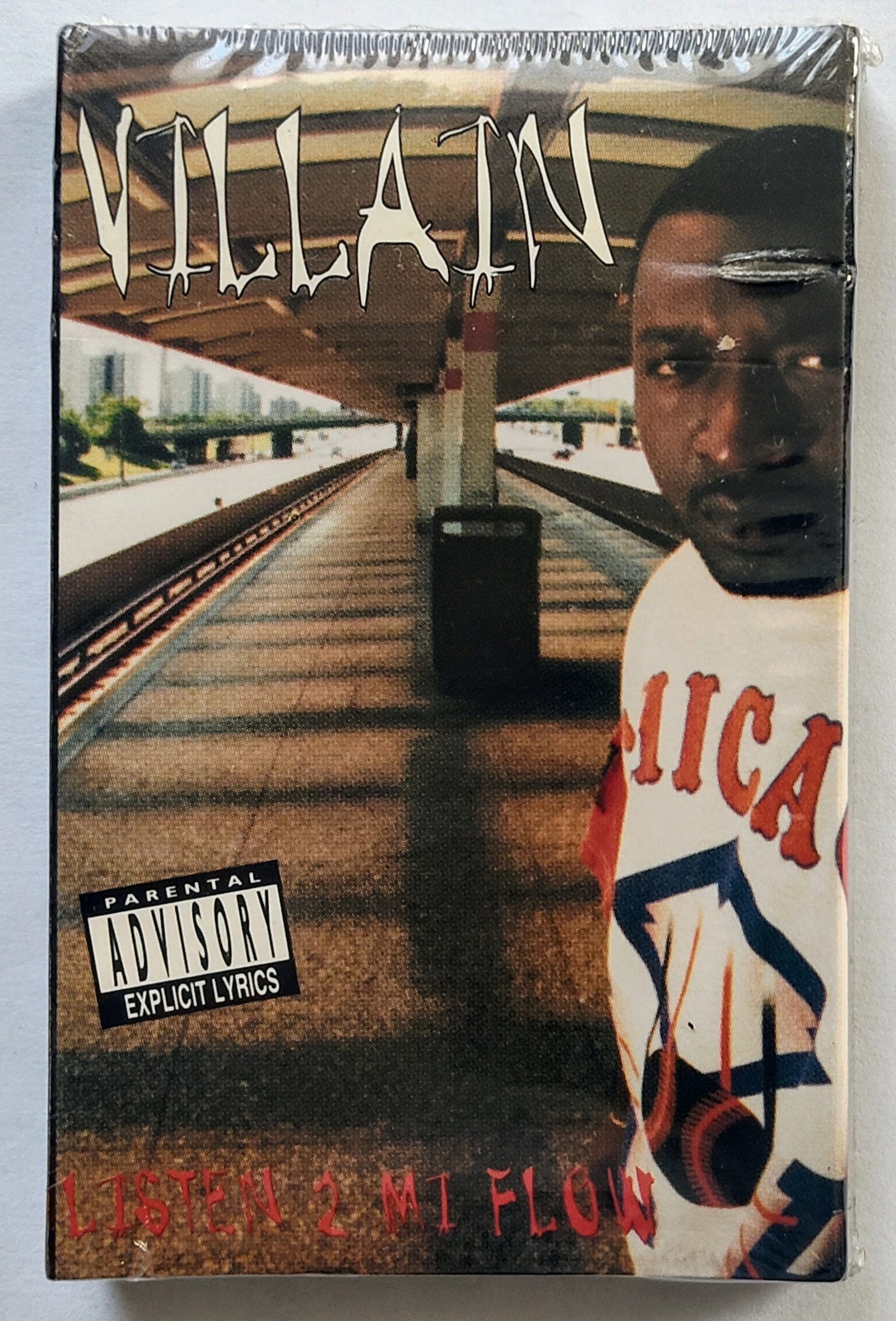 Villain - “Listen 2 My Flow” - CASSETTE TAPE (Single) VG+/M (Sealed; light shelf wear)