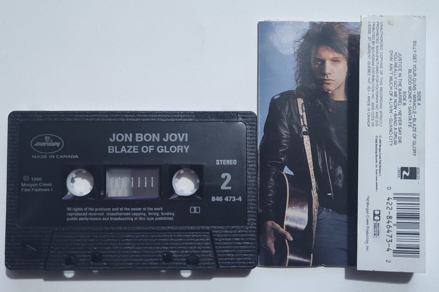 Jon Bon Jovi - "Blaze Of Glory: Young Guns 2" - CASSETTE TAPE (Canada) VG/VG