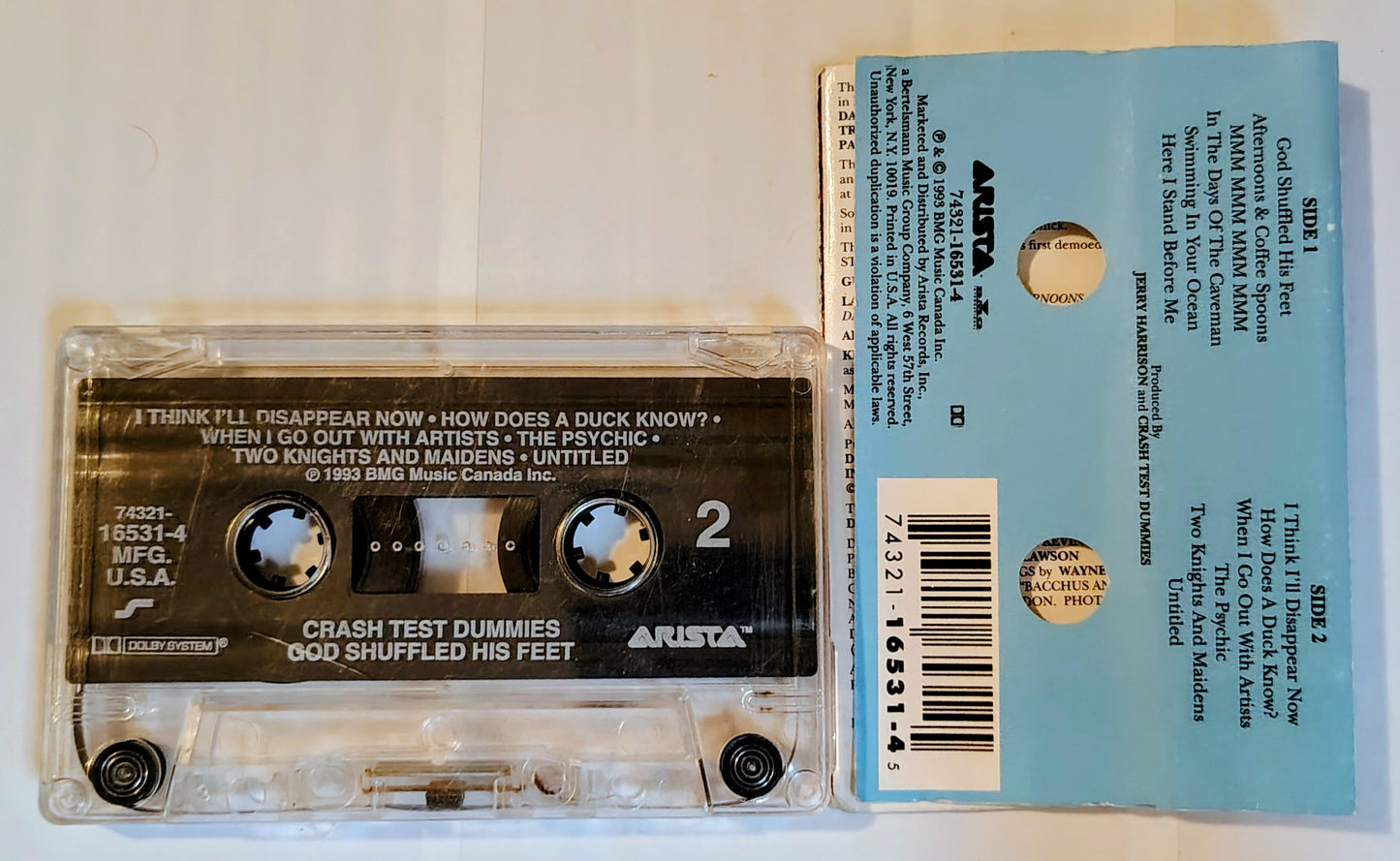 Crash Test Dummies - "God Shuffled His Feet" - CASSETTE TAPE VG/VG *🚨*