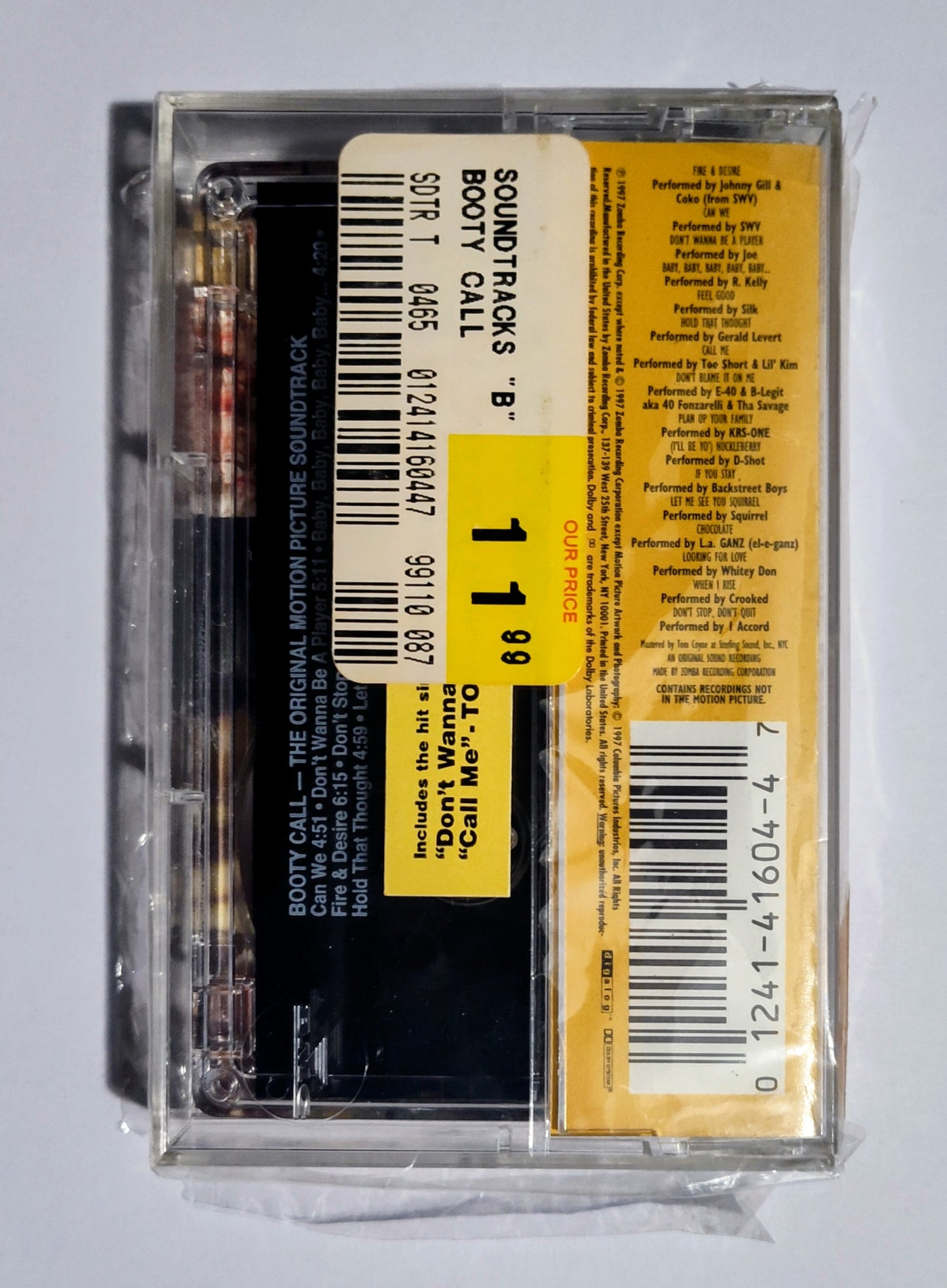 Various Artists - "Booty Call Soundtrack" - CASSETTE TAPE NM/M (Sealed; broken seal)