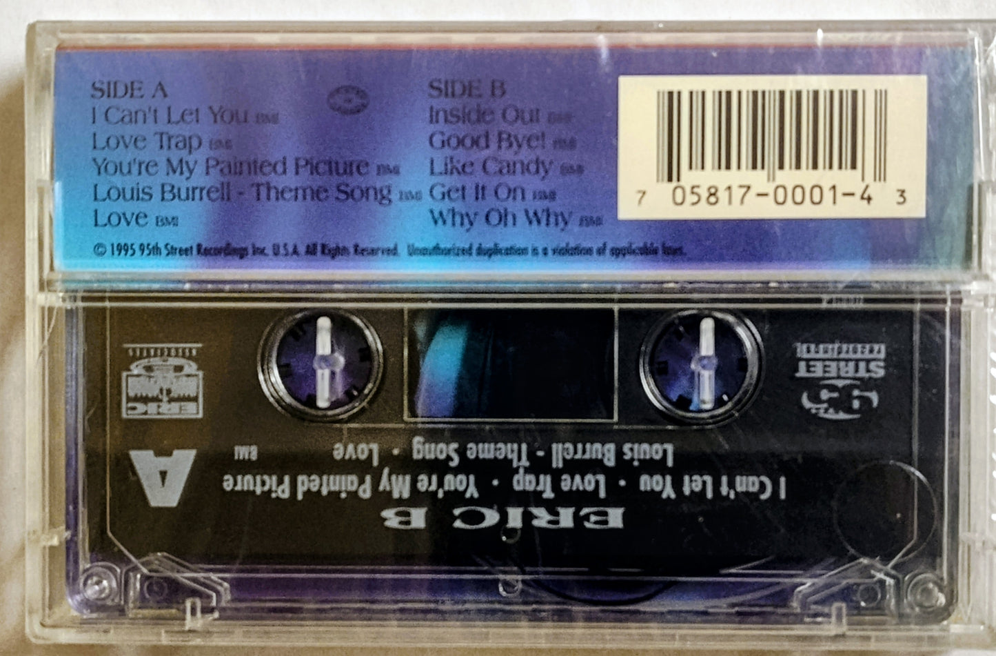 Eric B - “Eric B” - CASSETTE TAPE NM/M (Sealed; price written on cellophane- can be removed with alcohol if needed; tiny holes in cellophane)