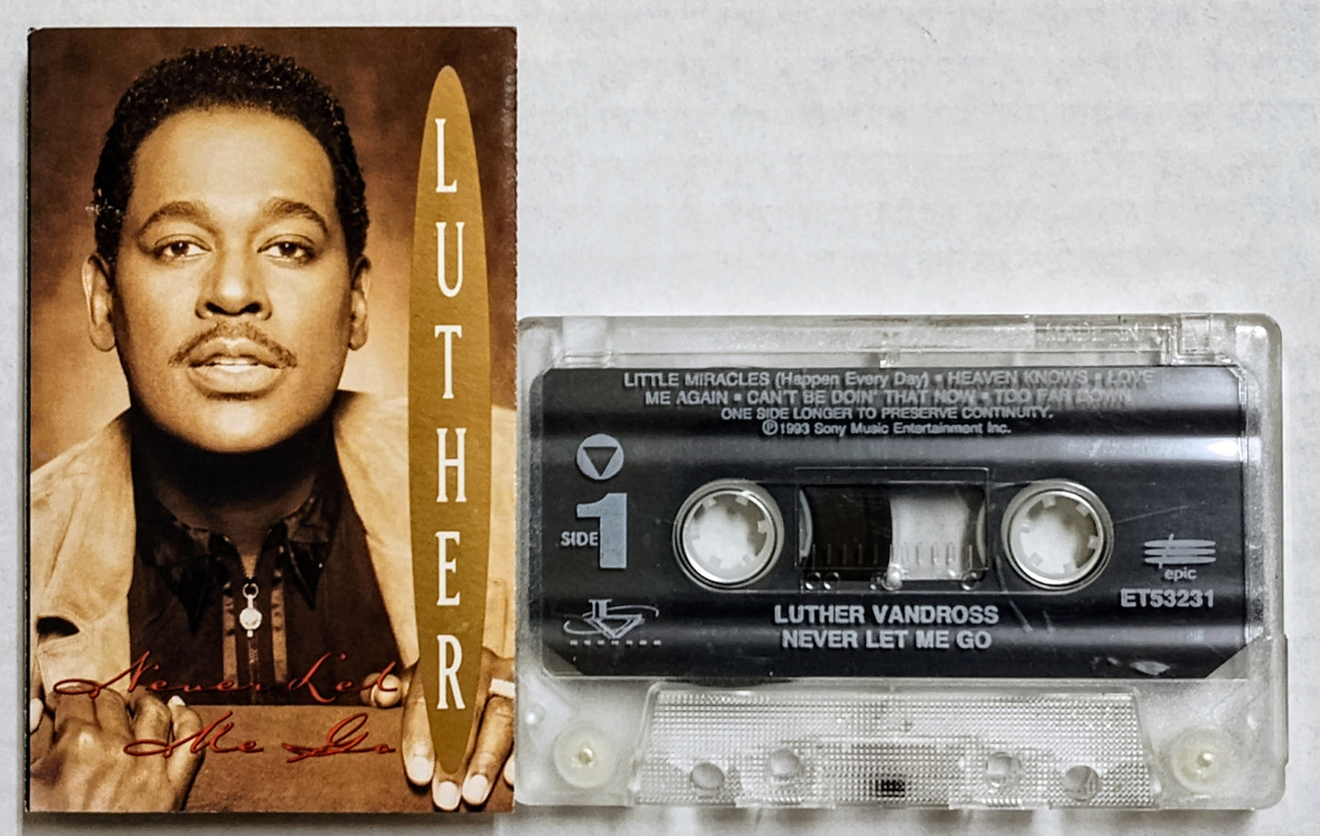 Luther Vandross - “Never Let Me Go” - CASSETTE TAPE VG/VG+ *⭐*
