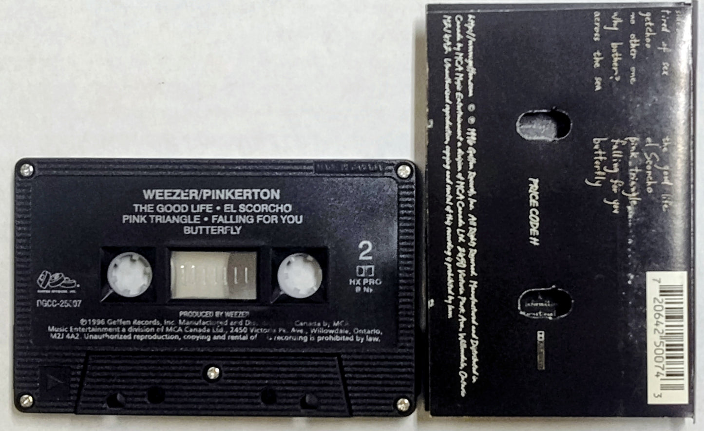 Weezer - “Pinkerton” - CASSETTE TAPE (Canada; black shell) VG/G+