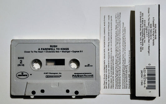 Rush - "A Farewell To Kings" - CASSETTE TAPE (DOLBY) VG+/VG
