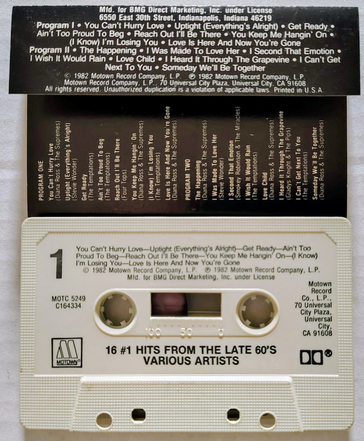 Various Artists - "16 #1 Hits from the Late 60's" - CASSETTE TAPE VG+/VG+
