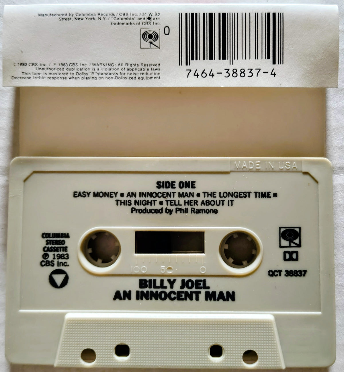 Billy Joel - "An Innocent Man" - CASSETTE TAPE VG/VG+