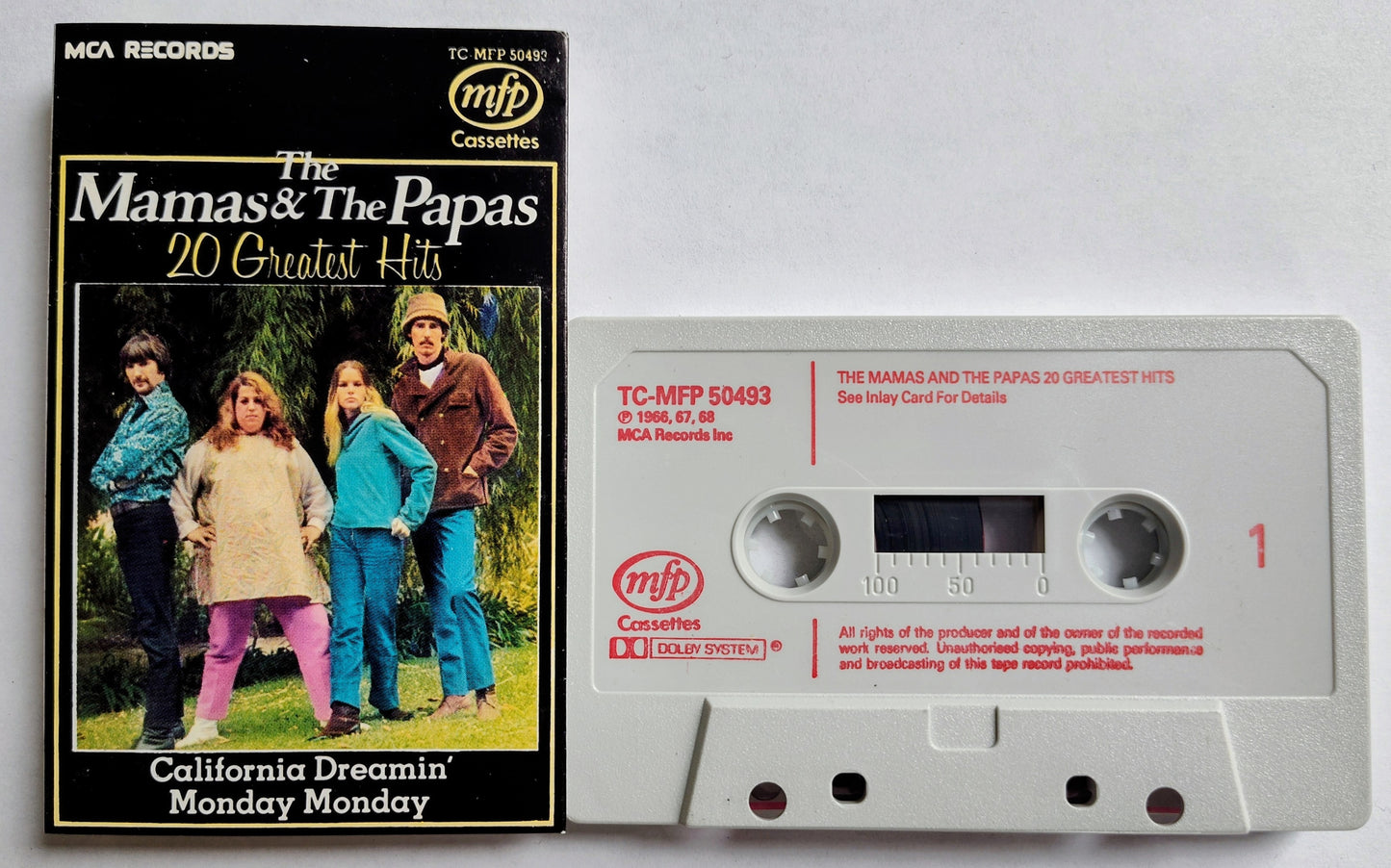 Mamas & The Papas, The - “20 Greatest Hits” - CASSETTE TAPE VG+/VG+