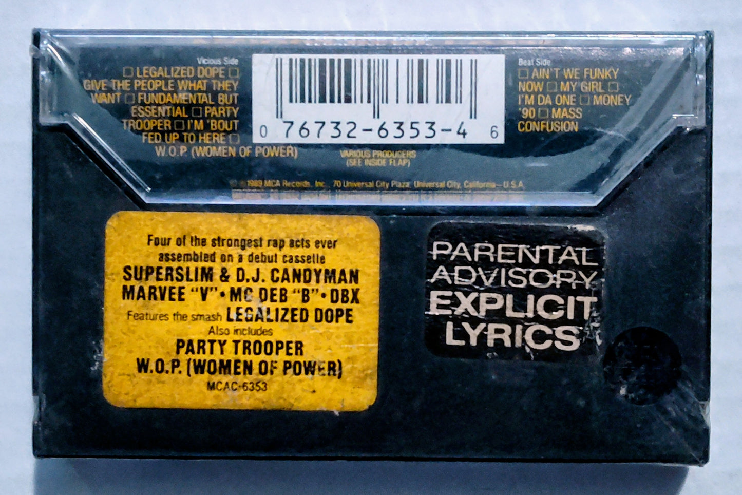 Vicious Beat Posse - “Legalized Dope” - CASSETTE TAPE VG+/M (Sealed; cracked cover; kinda grimey)