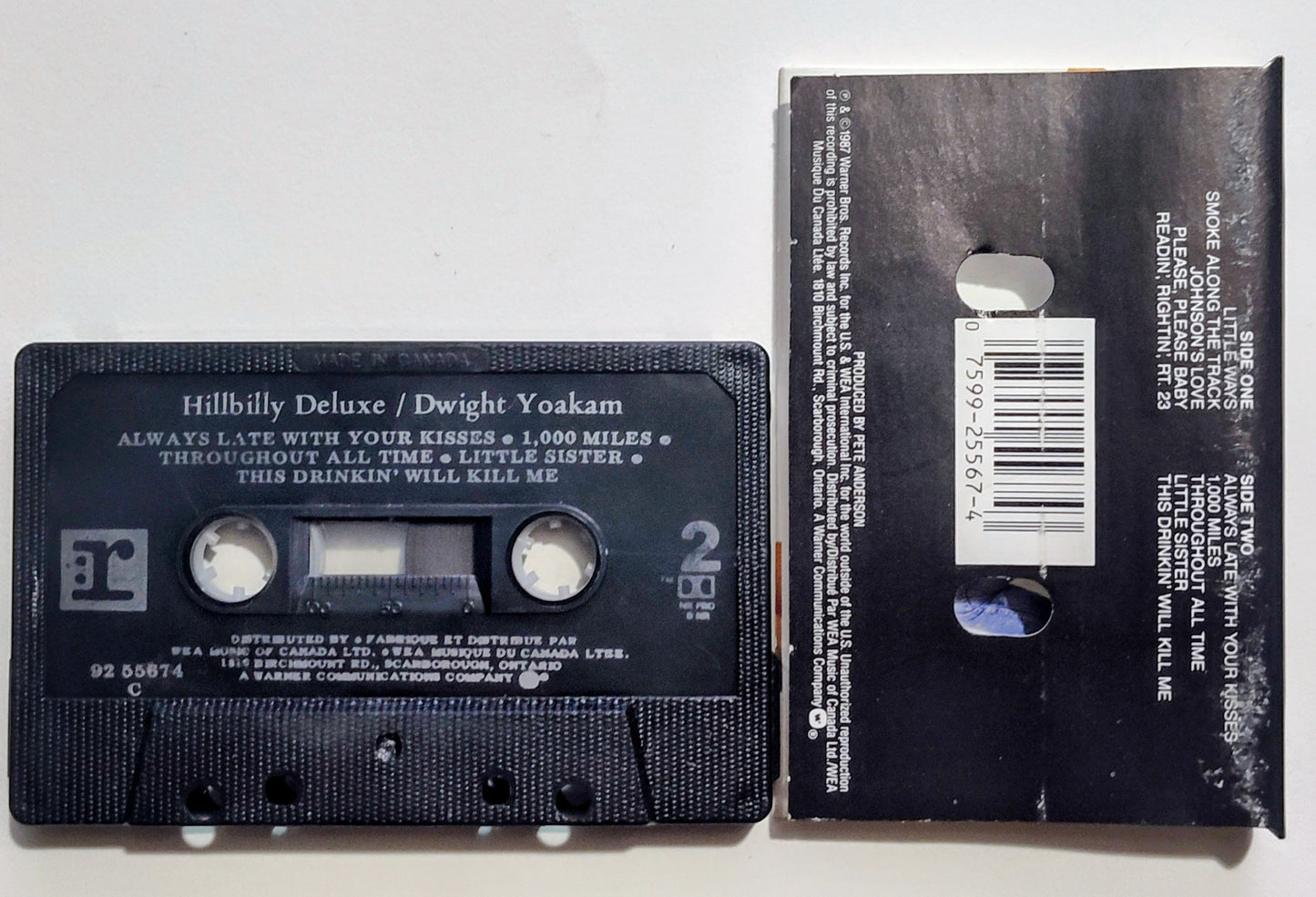 Dwight Yoakam - "Hillbilly Deluxe" - CASSETTE TAPE (Canada; black shell; DOLBY HX PRO B NR) VG/VG