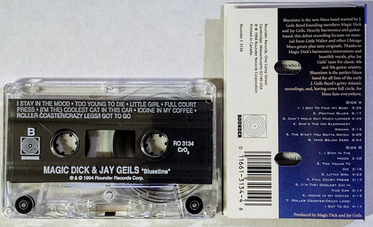 Magic Dick & Jay Geils - “Bluestime” - CASSETTE TAPE VG+/VG+