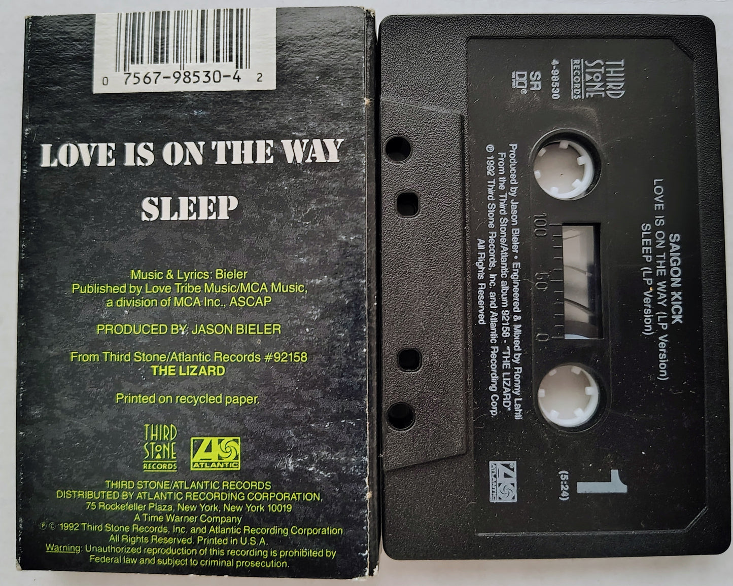 Saigon Kick - "Love Is On The Way" - CASSETTE TAPE (Single) G+/VG+