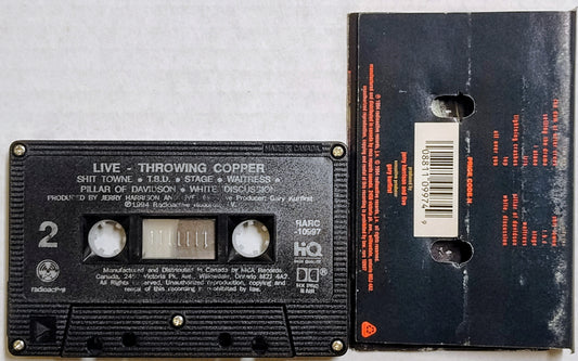 Live - "Throwing Copper" - CASSETTE TAPE (Canada; Black Shell) G/VG (Water damaged j card)