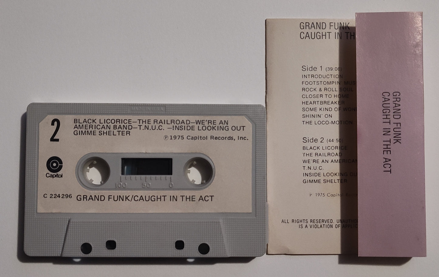 Grand Funk Railroad - "Caught In The Act" - CASSETTE TAPE VG/VG