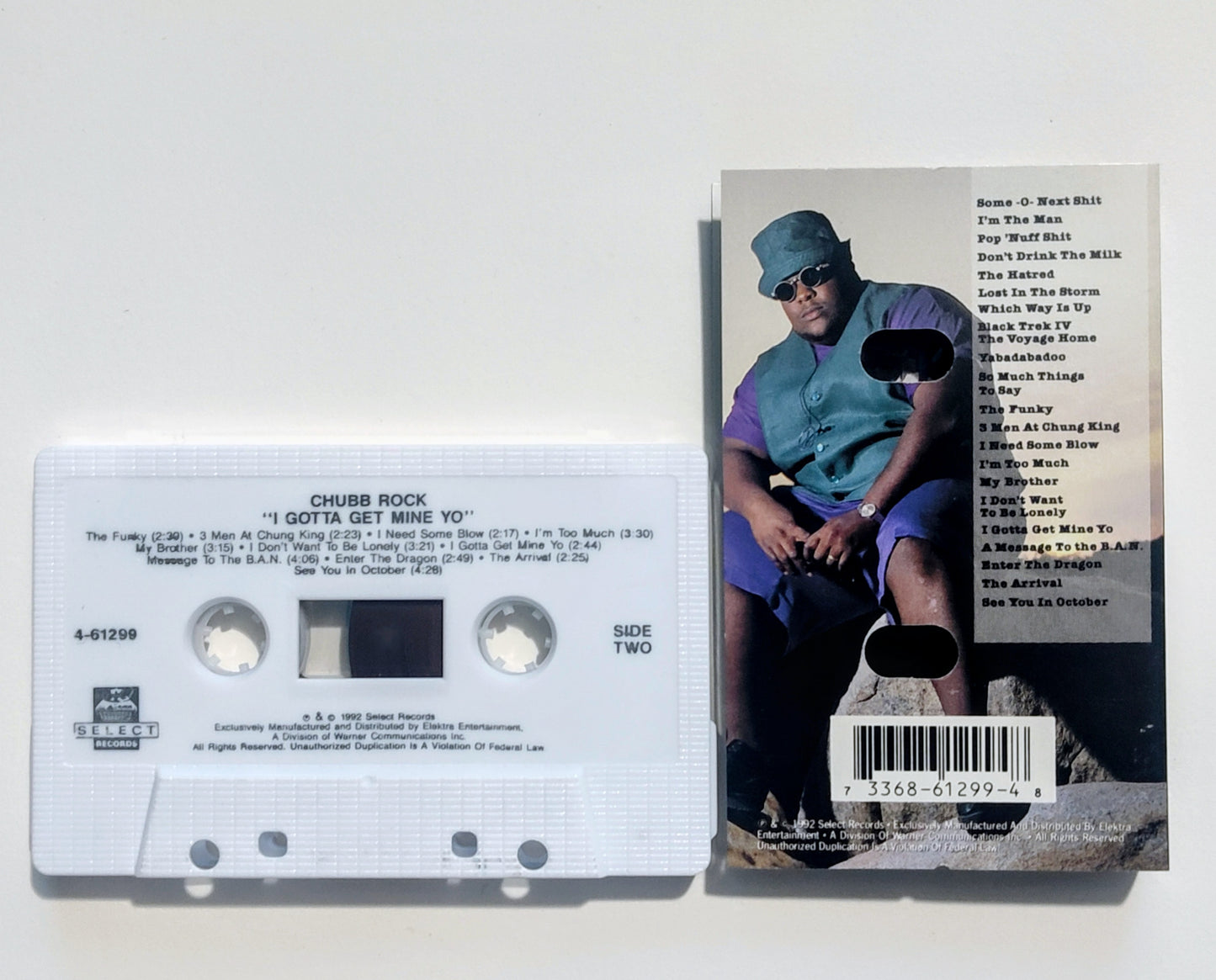 Chubb Rock - "I Gotta Get Mine Yo! Book Of Rhymes" - CASSETTE TAPE VG+/VG+