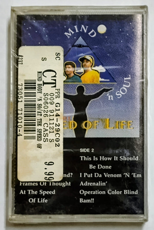 Mind Body ‘N Soul - “At The Speed Of Life” - CASSETTE TAPE NM/M (Sealed; shelf wear and torn cellophane)