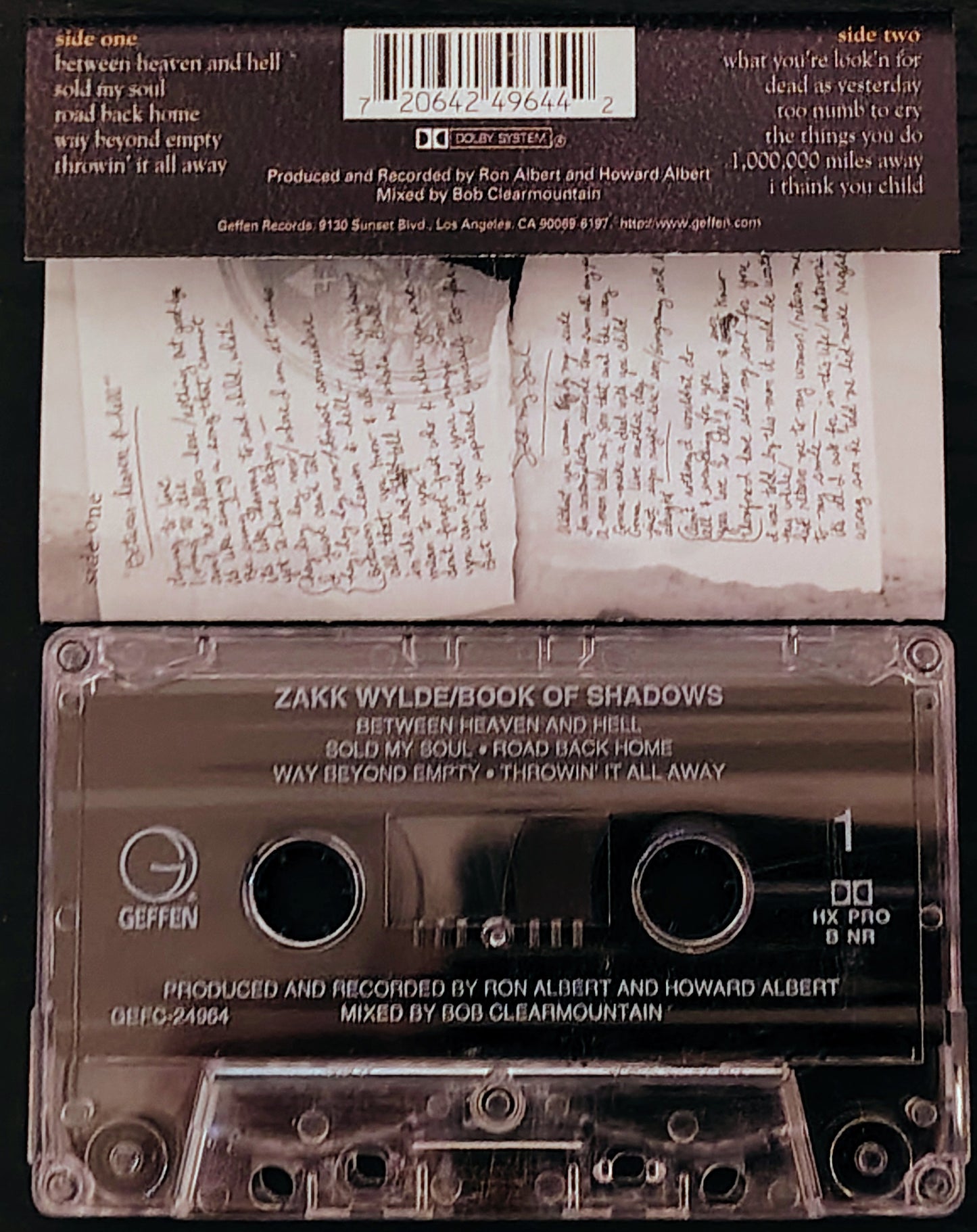 Zakk Wylde - “Book Of Shadows” - CASSETTE TAPE VG/VG