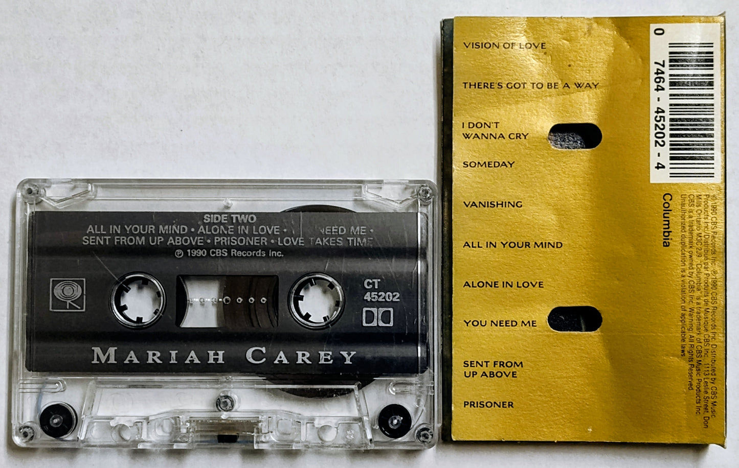 Mariah Carey - "Mariah Carey" - CASSETTE TAPE VG/VG