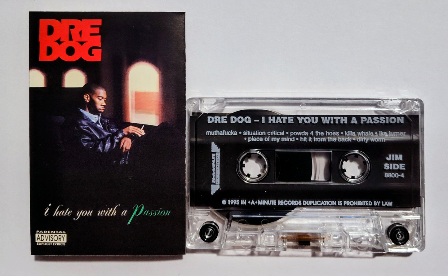 Dre Dog - "I Hate You With A Passion" - CASSETTE TAPE VG/NM (Drill hole thru barcode)