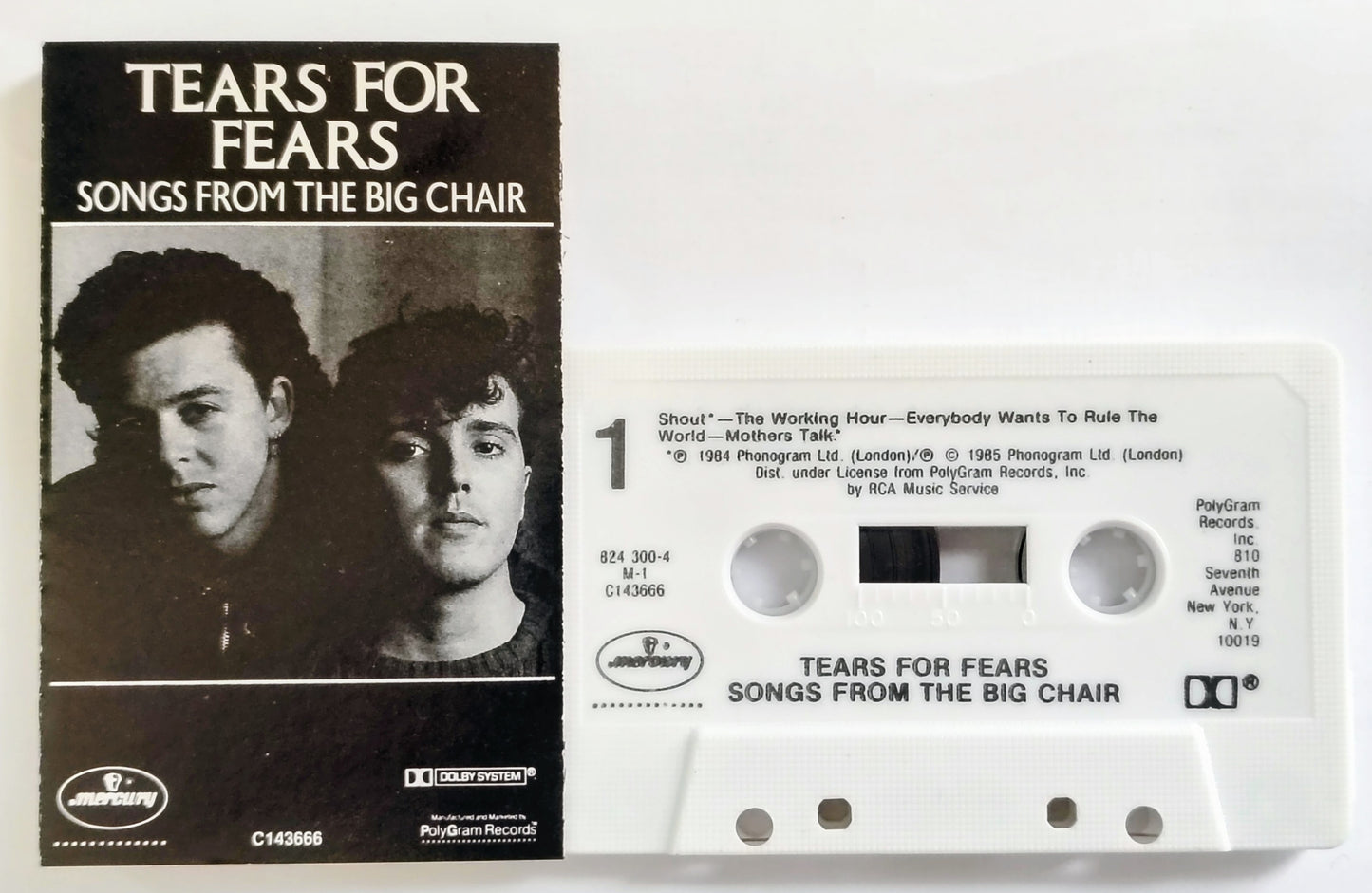 Tears For Fears - "Songs From The Big Chair" - CASSETTE TAPE (RCA Club) VG+/VG+