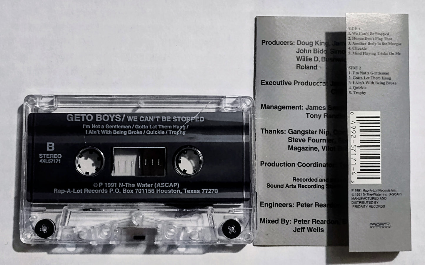 Geto Boys - "We Can't Be Stopped (Clean Version)" - CASSETTE TAPE VG+/VG (2 cracks in shell; does not affect play)