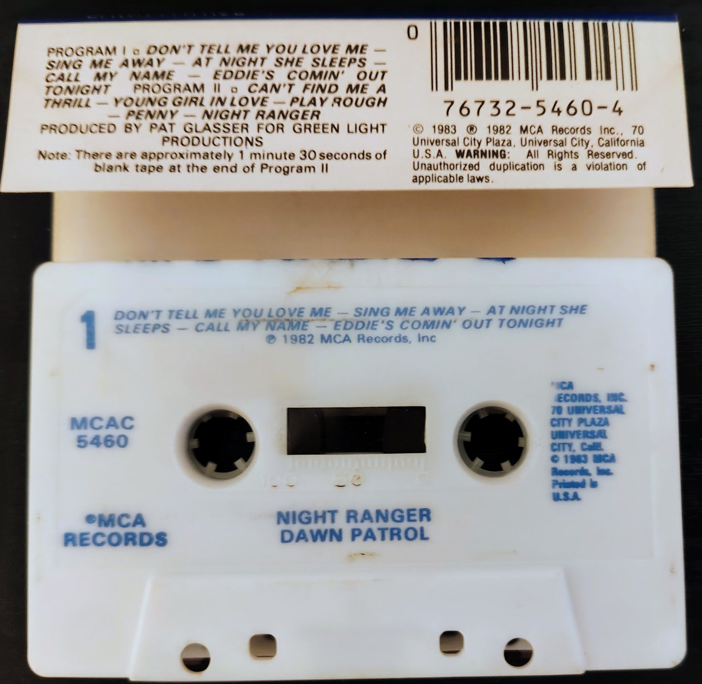 Night Ranger - “Dawn Patrol” - CASSETTE TAPE VG/VG