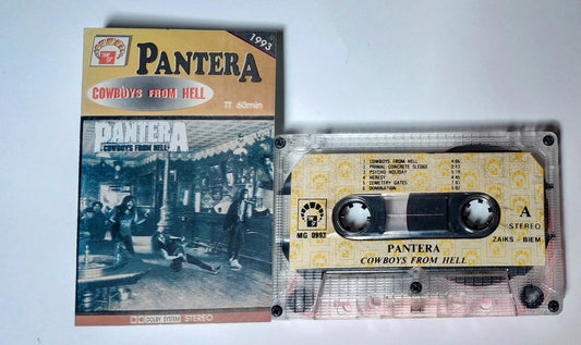 Pantera - "Cowboys From Hell" - CASSETTE TAPE (Poland; Unofficial; Stereo) NM/NM (Sounds Killer!)