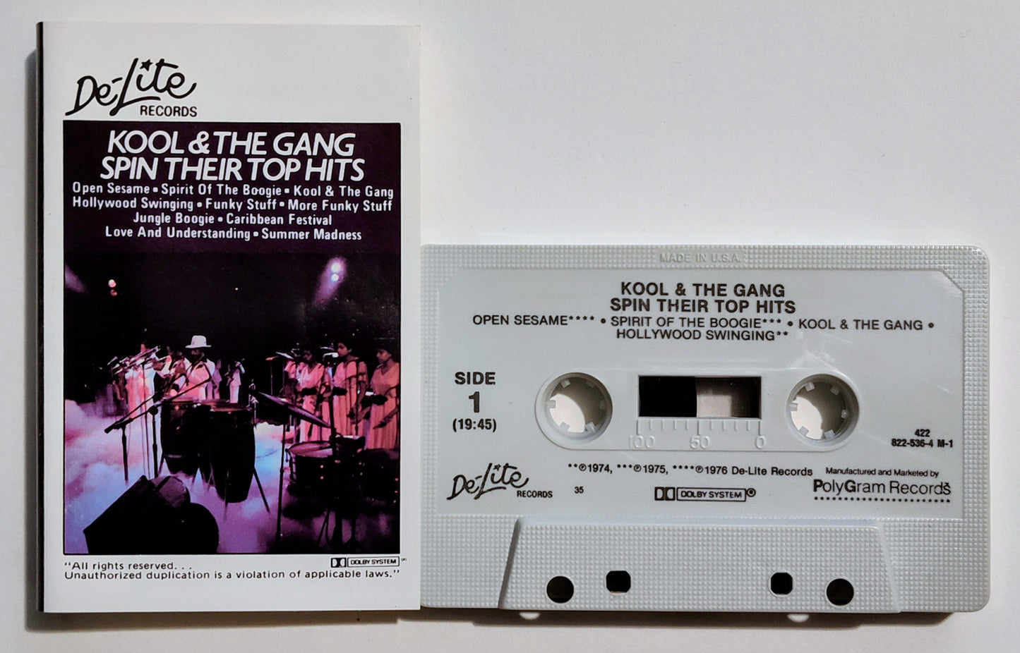 Kool & The Gang - "Spin Their Top Hits" - CASSETTE TAPE VG+/VG+