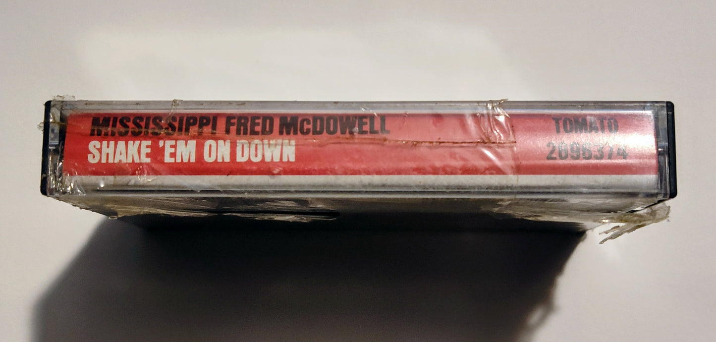 Mississippi Fred McDowell - "Shake 'Em On Down" - CASSETTE TAPE VG+/M (Sealed; broken seal; cracked case)
