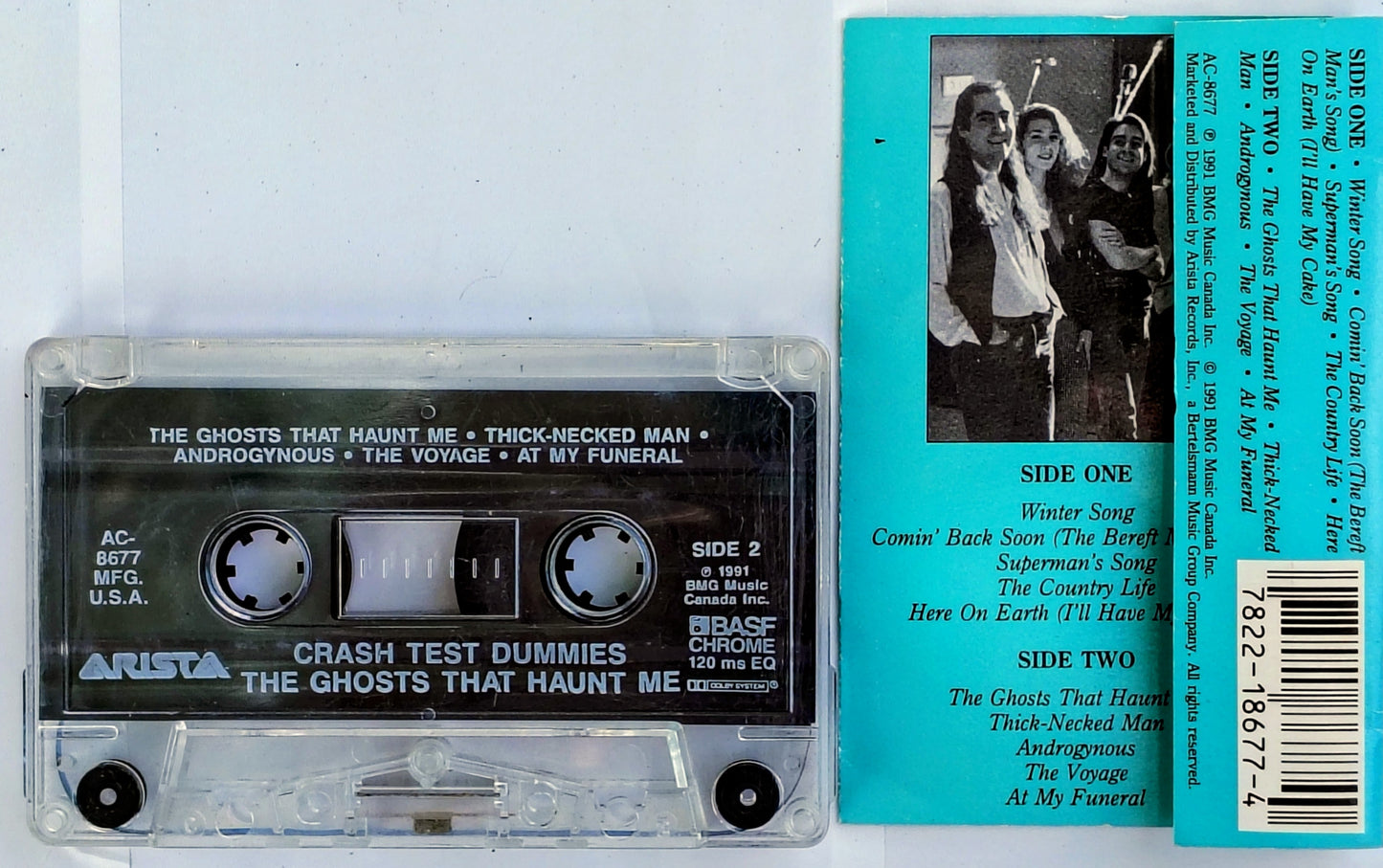Crash Test Dummies - "The Ghosts That Haunt Me" - CASSETTE TAPE (Canada; clear shell) VG/VG *🚨*