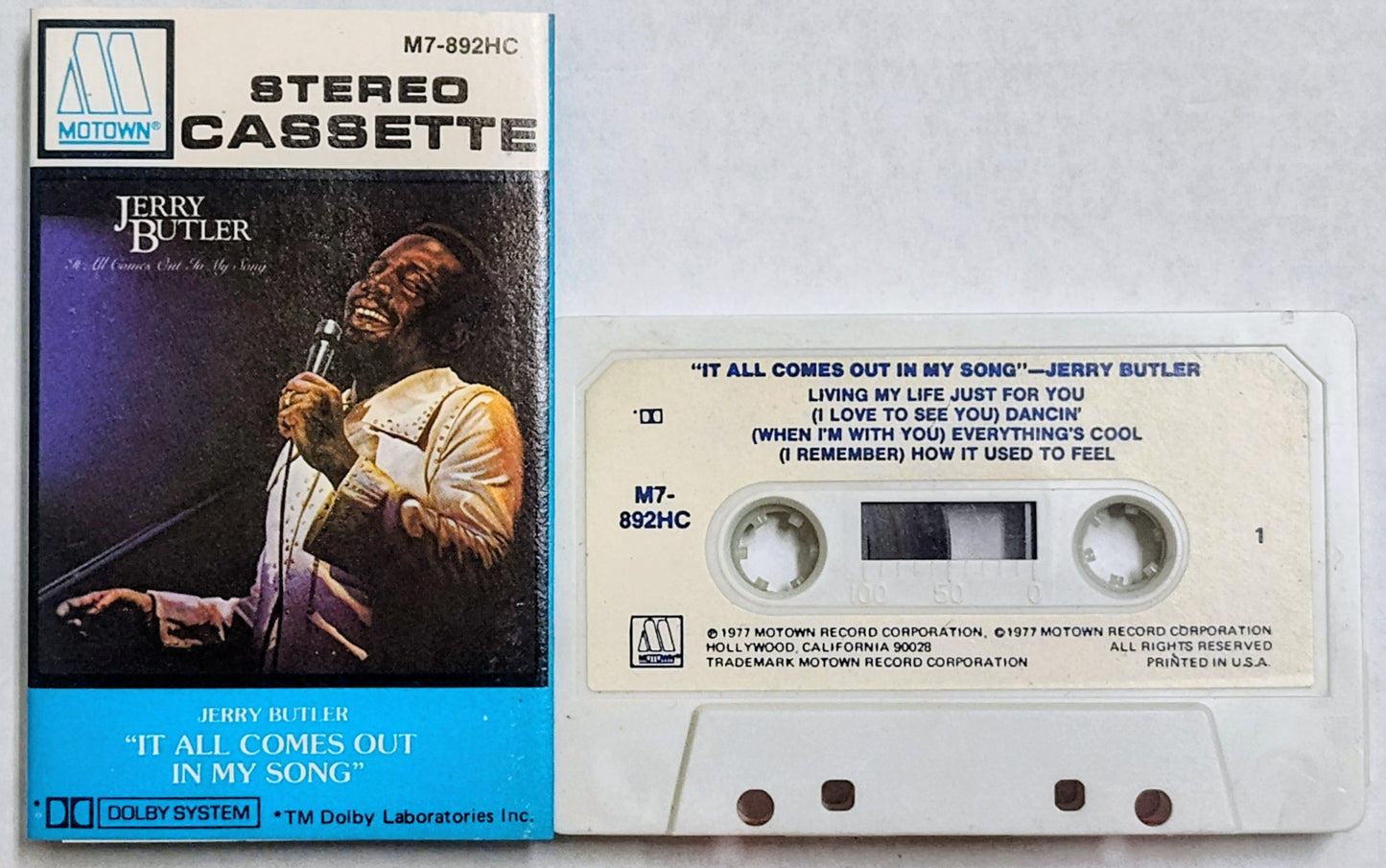 Jerry Butler - “It All Comes Out In My Song” - CASSETTE TAPE VG+/VG+