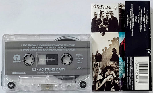 U2 - “Achtung Baby” - CASSETTE TAPE VG/VG