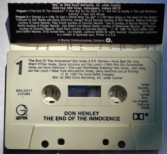 Don Henley - "The End Of The Innocence" CASSETTE TAPE VG/VG (smooth shell)