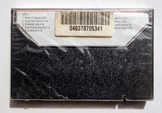 Terry Burrus - "Nation 2 Nation" - CASSETTE TAPE VG+/M (Sealed; large saw cut through cover)