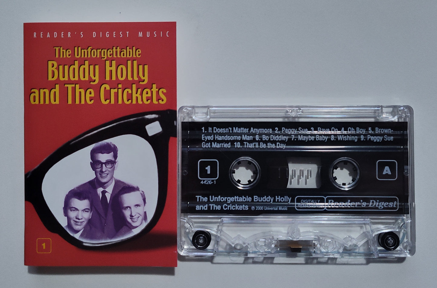 Buddy Holly And The Crickets - "Readers Digest Compilation" - CASSETTE TAPE (Canada; clear shell; DOLBY) NM/VG+