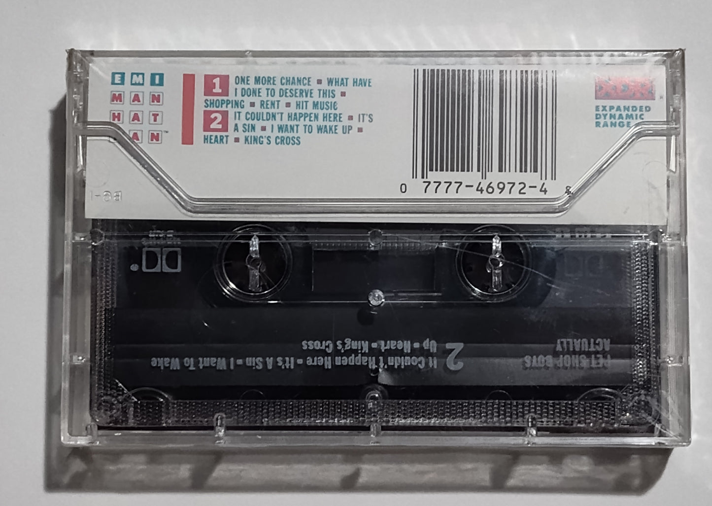 Pet Shop Boys - "Actually" - CASSETTE TAPE (DOLBY HX PRO) NM/M (Sealed; scratch of crack on rear of case; tiny drill hole in spine)
