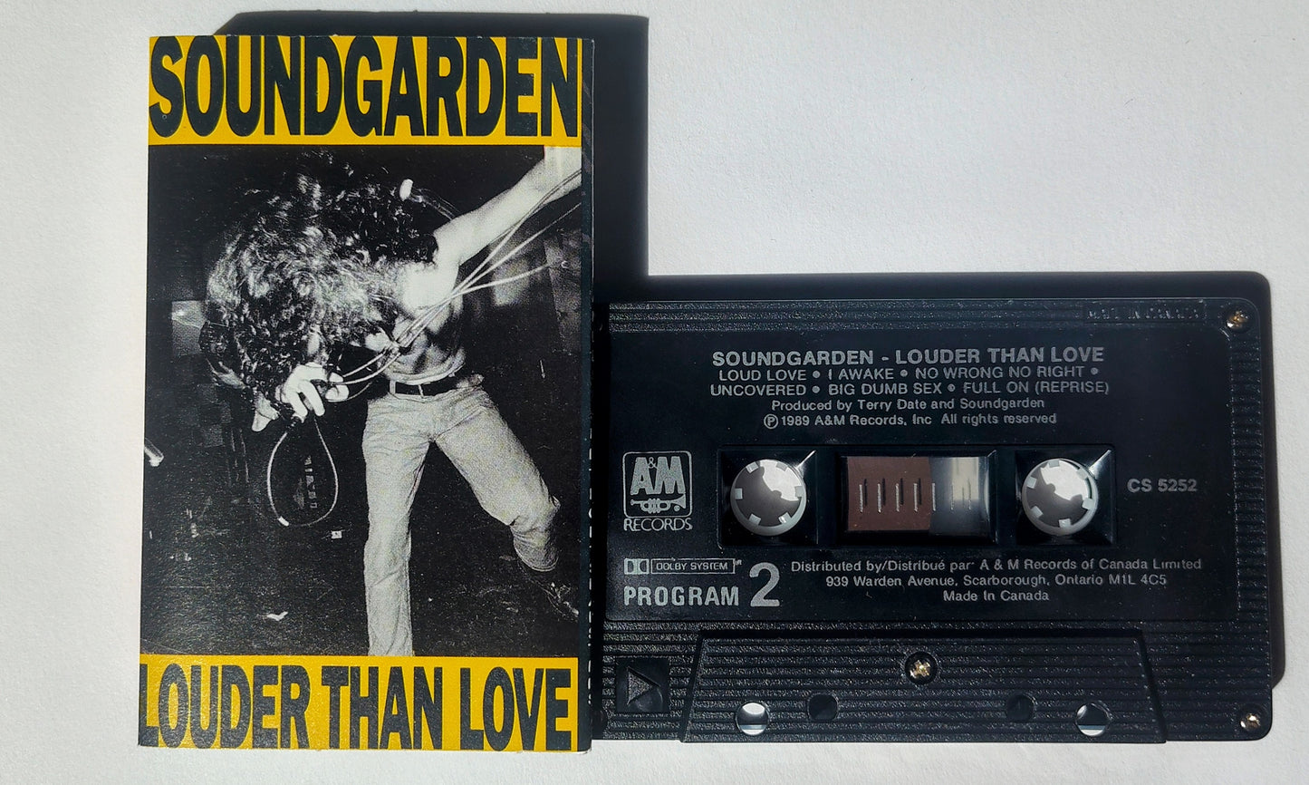 Soundgarden - "Louder Than Love" - CASSETTE TAPE (Canada; black shell; DOLBY) VG+/VG+