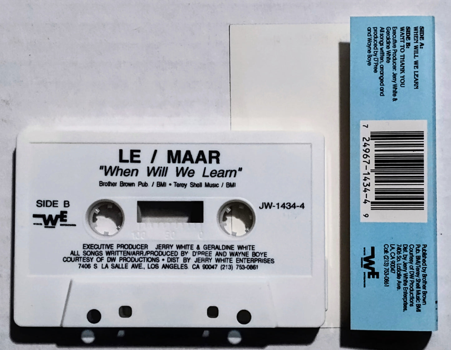 Le’Marr - “When Will We Learn/Want To Thank You” - CASSETTE TAPE VG/VG+
