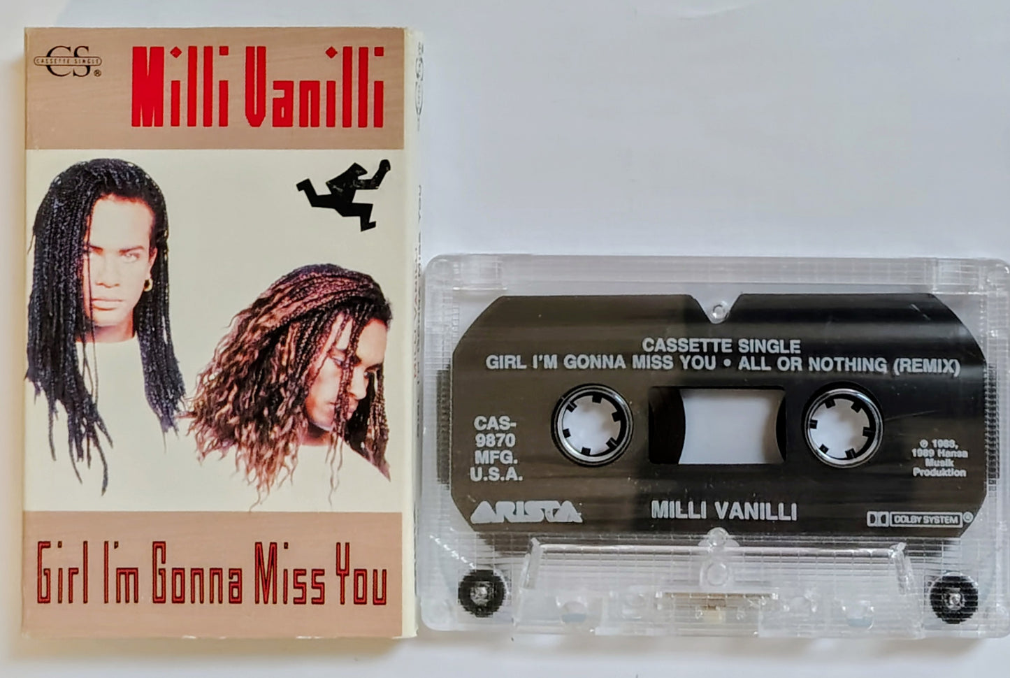 Milli Vanilli - “Girl I’m Gonna Miss You” - CASSETTE TAPE (Single) VG/VG+
