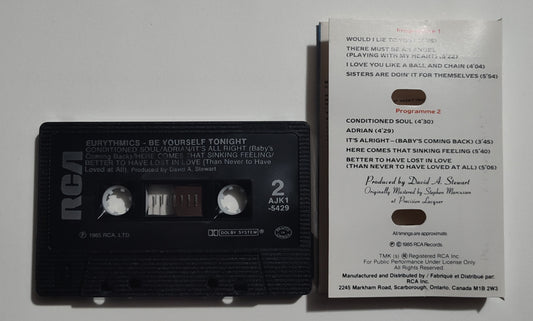 Eurythmics - "Be Yourself Tonight" - CASSETTE TAPE (Canada; black shell; DOLBY) VG+/VG+