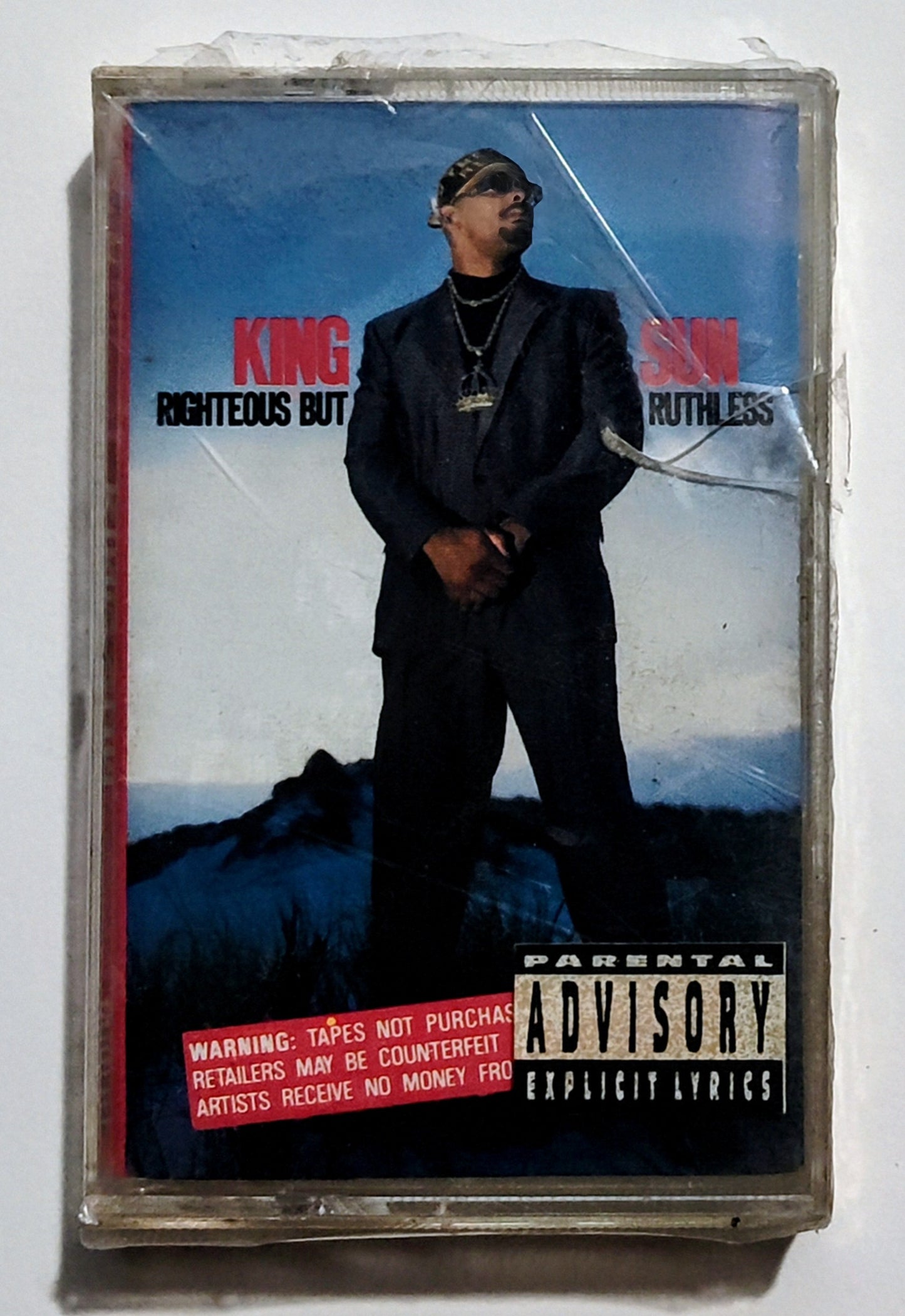 King Sun - "Righteous But Ruthless" - CASSETTE TAPE VG+/M (Sealed; broken seal)