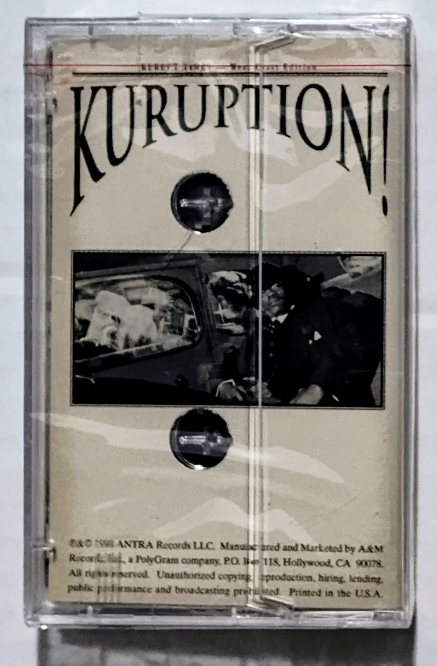 Kurupt - "Kuruption: West Coast" - CASSETTE TAPE (West Coast Cassette Only; Chrome; DOLBY) NM/M (Sealed with hype sticker; crack in back of case)