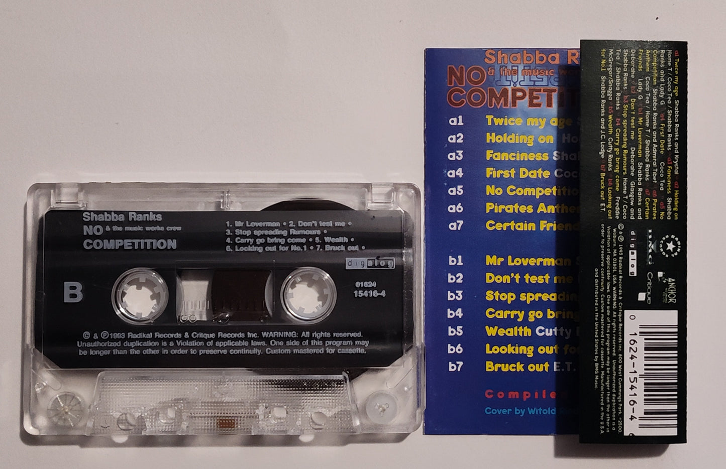 Shabba Ranks - "No Competition" - CASSETTE  TAPE (DIGalog) NM/NM