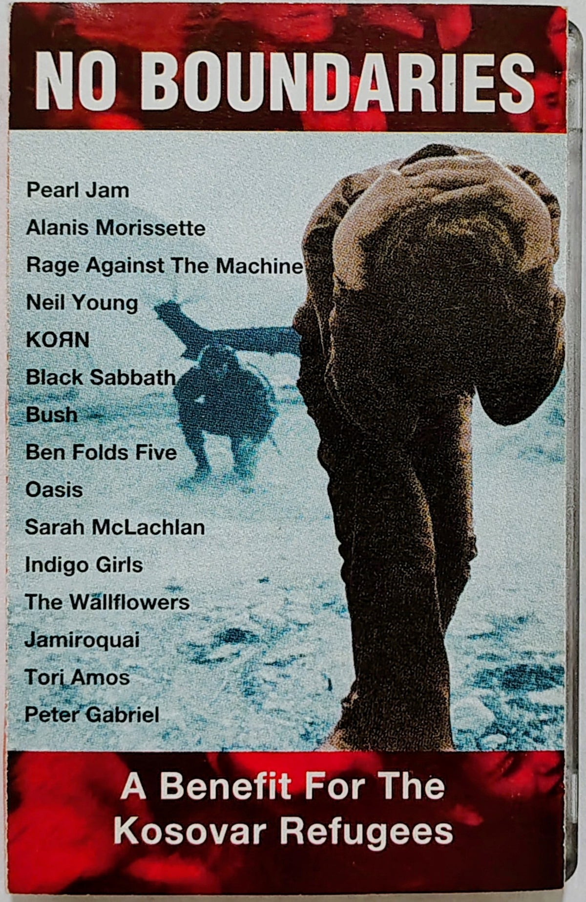 Various Artists (Pearl Jam, Korn, Black Sabbath, Bush, Alanis Morrisette, Rage Against The Machine) - "No Boundaries Compilation (1999)" - CASSETTE TAPE VG/VG *🚨*