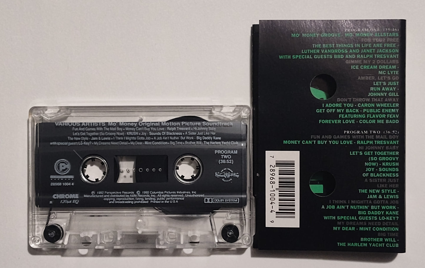 Various Artists - "'Mo Money Soundtrack" - CASSETTE TAPE (Chrome; DOLBY) VG+/VG+