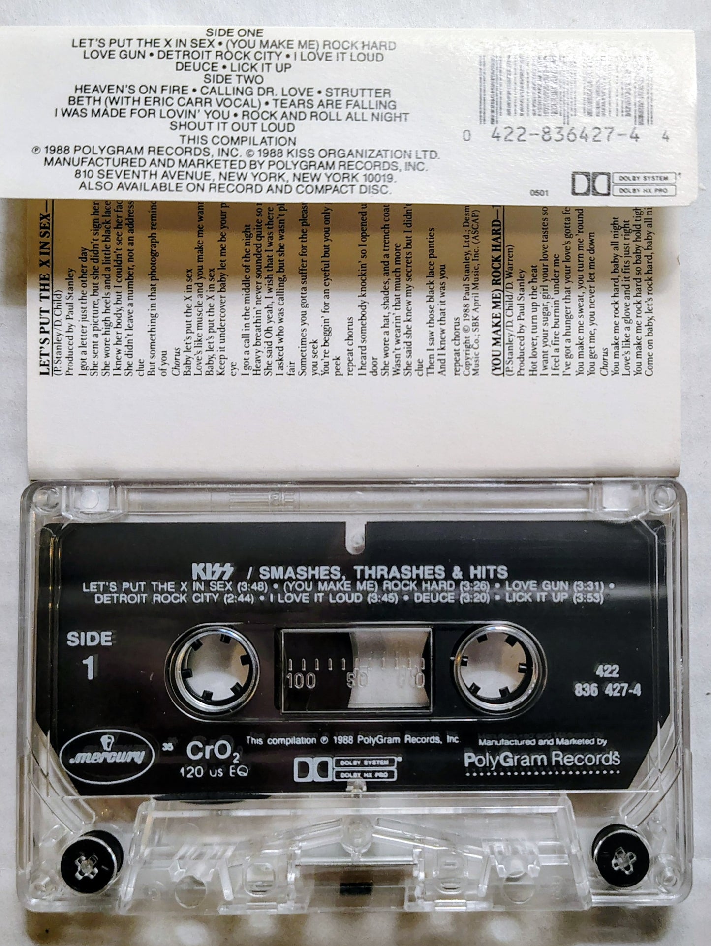 KISS - “Smashes, Thrashes And Hits” - CASSETTE TAPE VG+/VG+