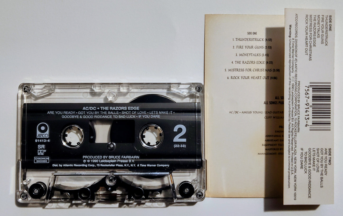 AC/DC - "The Razor's Edge" - CASSETTE TAPE (SR; Chrome; DOLBY) VG/VG+