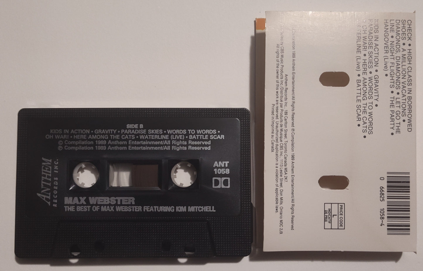 Max Webster Featuring Kim Mitchell - "The Best Of" - CASSETTE TAPE (Canada; black shell; DOLBY) VG+/VG+
