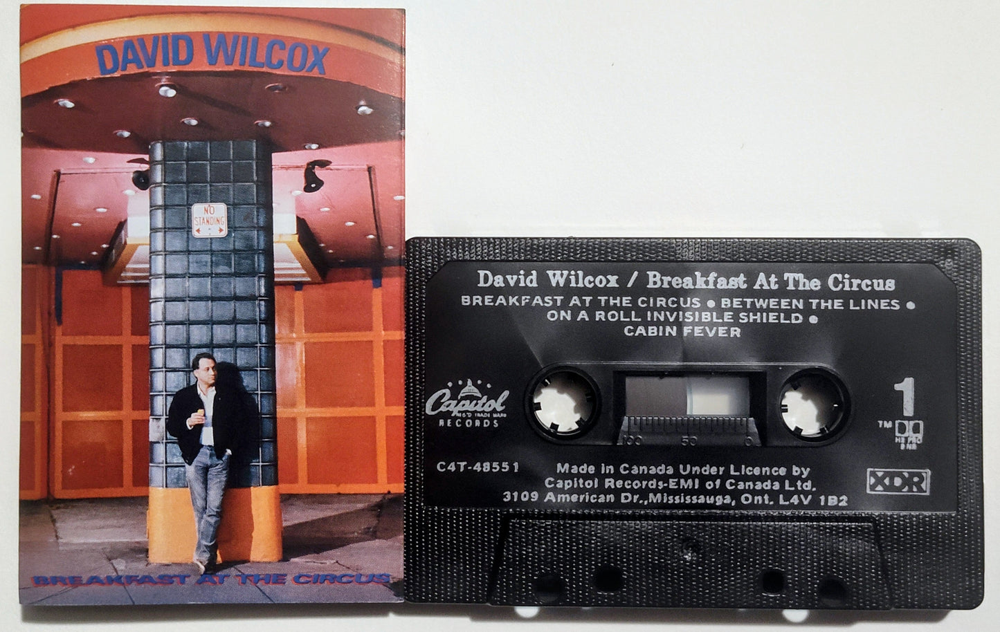 David Wilcox - "Breakfast At The Circus" - CASSETTE TAPE (Canada; black shell; XDR; DOLBY HX PRO B NR) VG+/VG+