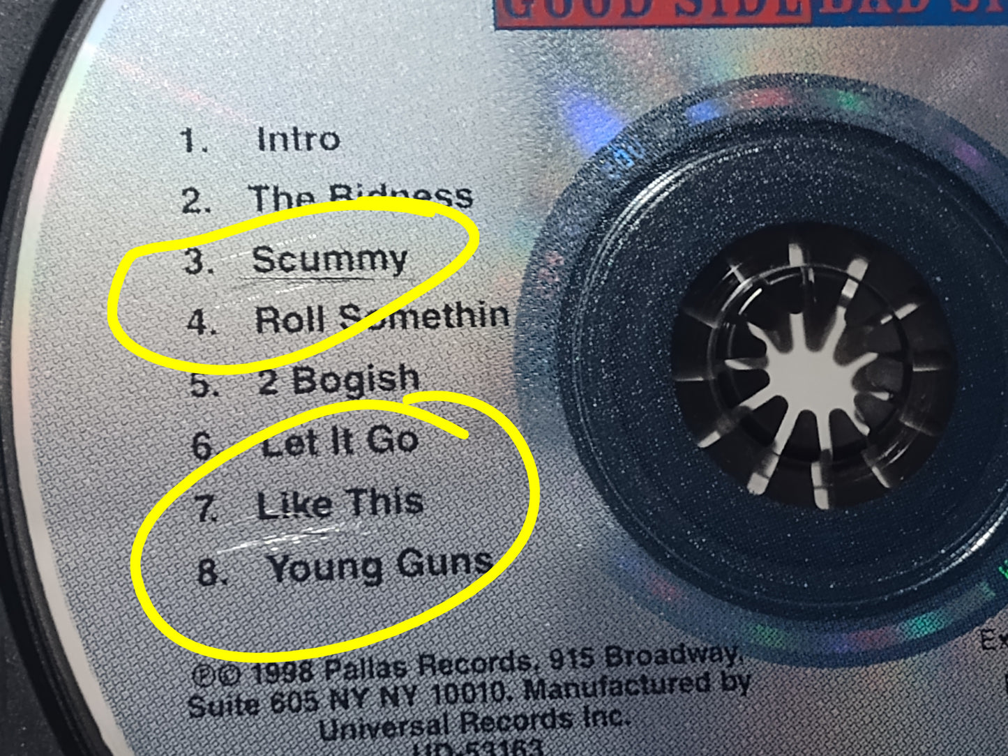 Crucial Conflict - “Good Side/Bad Side” - COMPACT DISC VG+/VG* (CD Has been professionally resurfaced; has marks on face of CD)