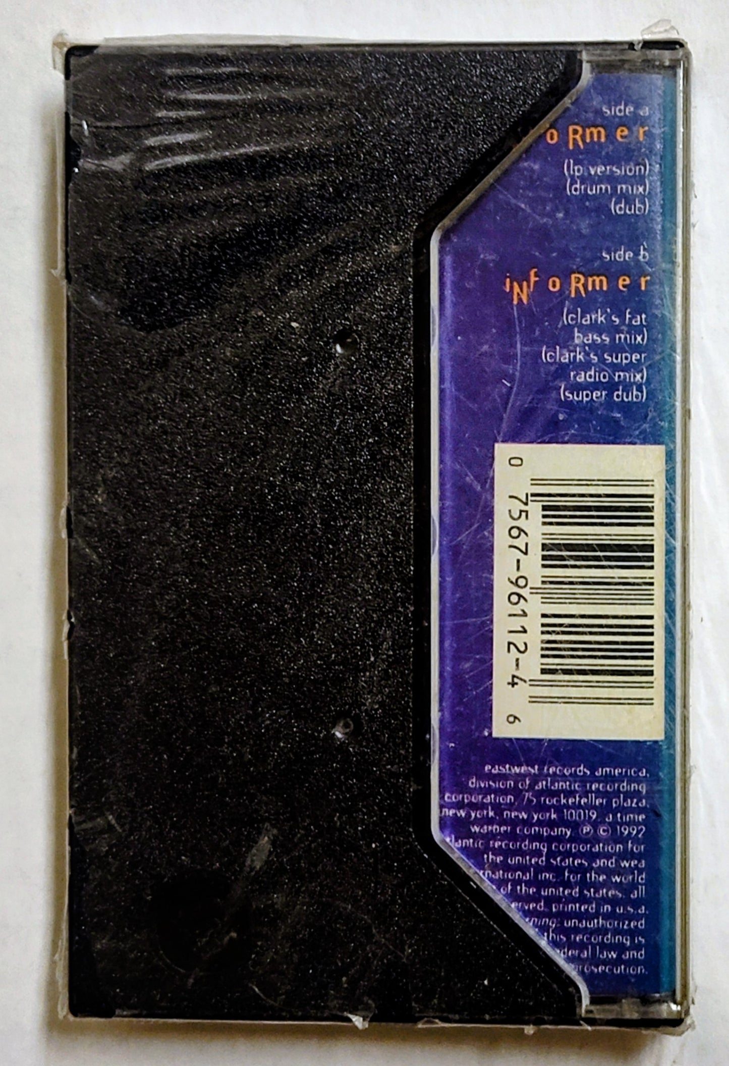 Snow - “Informer” - CASSETTE TAPE (Single) VG+/M (Sealed; Badly cracked cover; Possibly lightstruck)